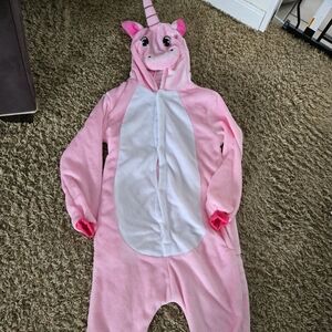 Girls Unicorn Fleece One Piece